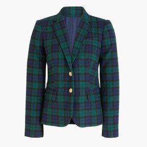 j.Crew patterned school boy blazer wool checkered plaid academia sz 6